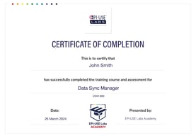 Portrait Certificate_Data Sync Manager_2021