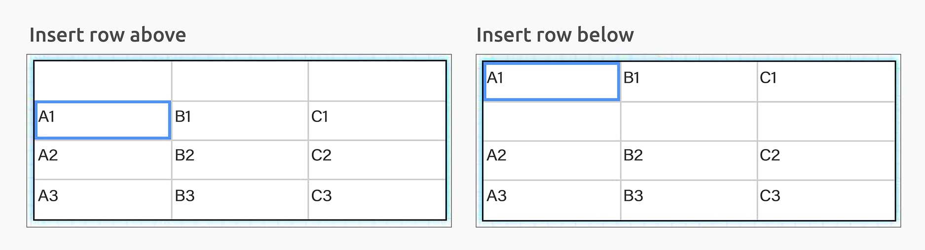 Insert row