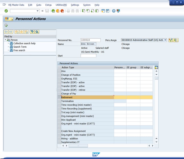 How to create an action in SAP