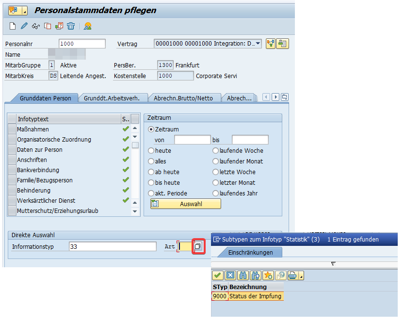 betrieblichen 3G-Regelung in SAP