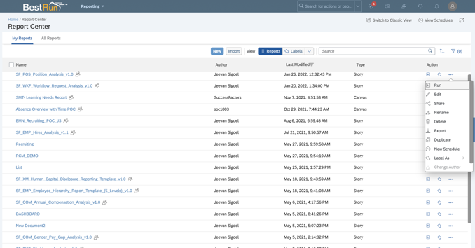 Report Center_Run report