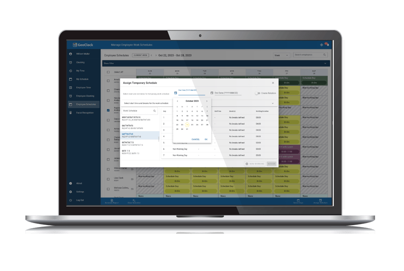 Manage employee work schedule