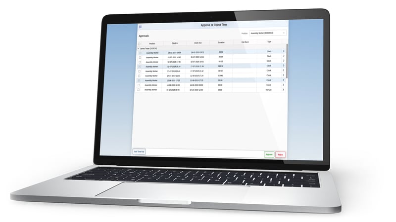 GeoClock Approve or Reject Time