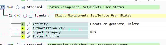 Field value for ACTVT is being explicitly stated