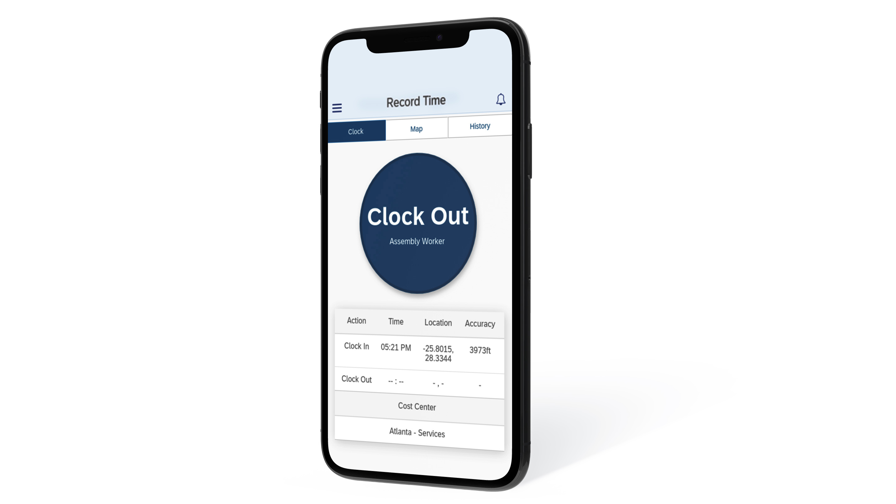 Clock out with GeoClock